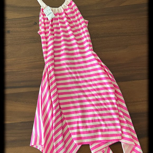 Crewcuts Pink & White Striped Dress Sz 10 - Picture 2 of 5